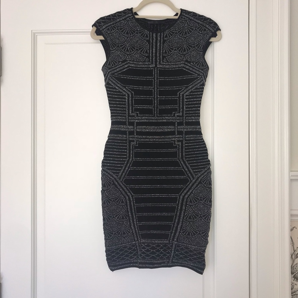 RVN black and silver mini cocktail dress